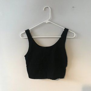 Black crop tank top